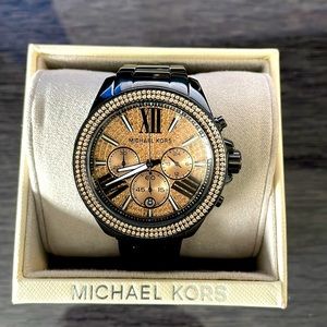 🆕 Michael Kors Black & Rose Gold Watch